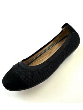 Josef Seibel black ballet flat Womens Size 40 toe cap leather insole Comfort